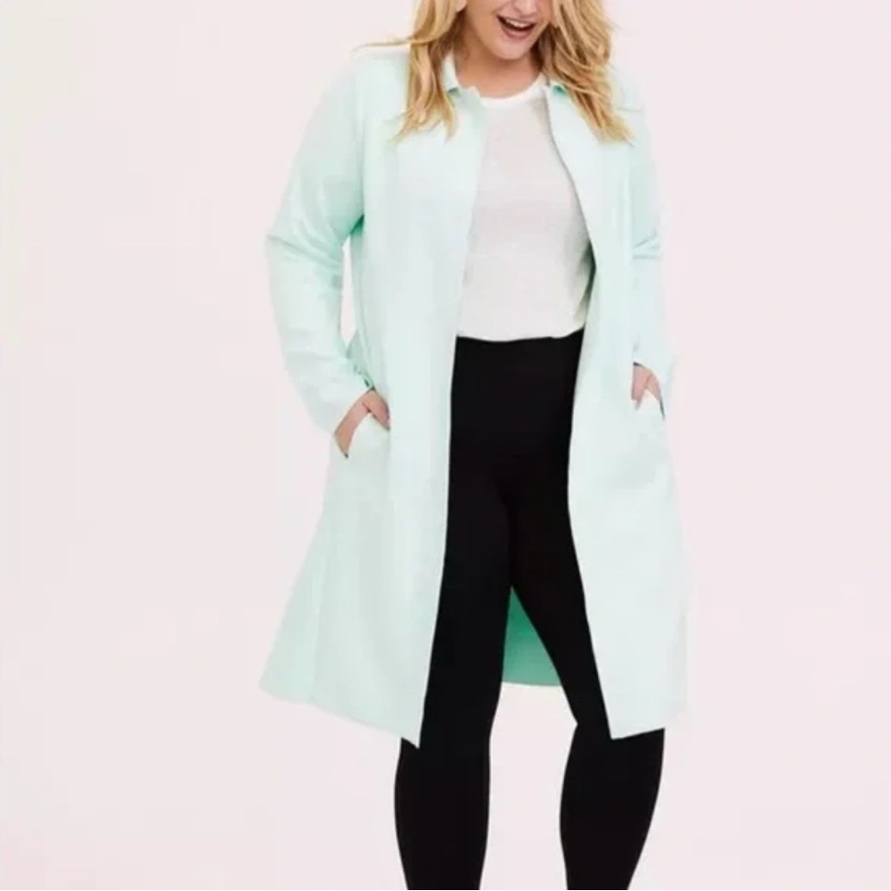 Torrid Light Green Minimalist Coat